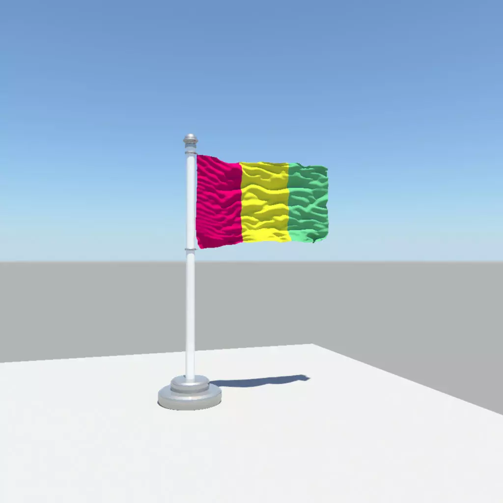 Guinea flag 3D model_0