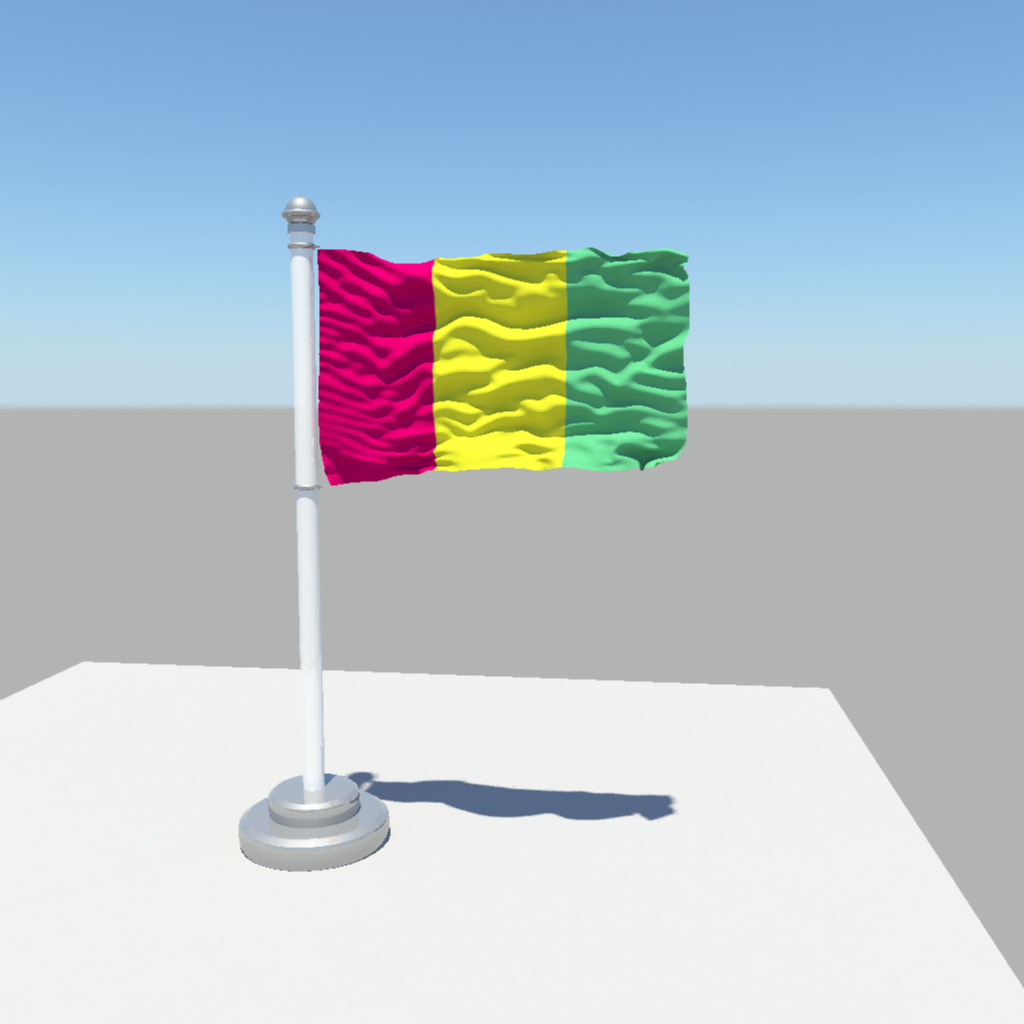 Guinea flag 3D model_1