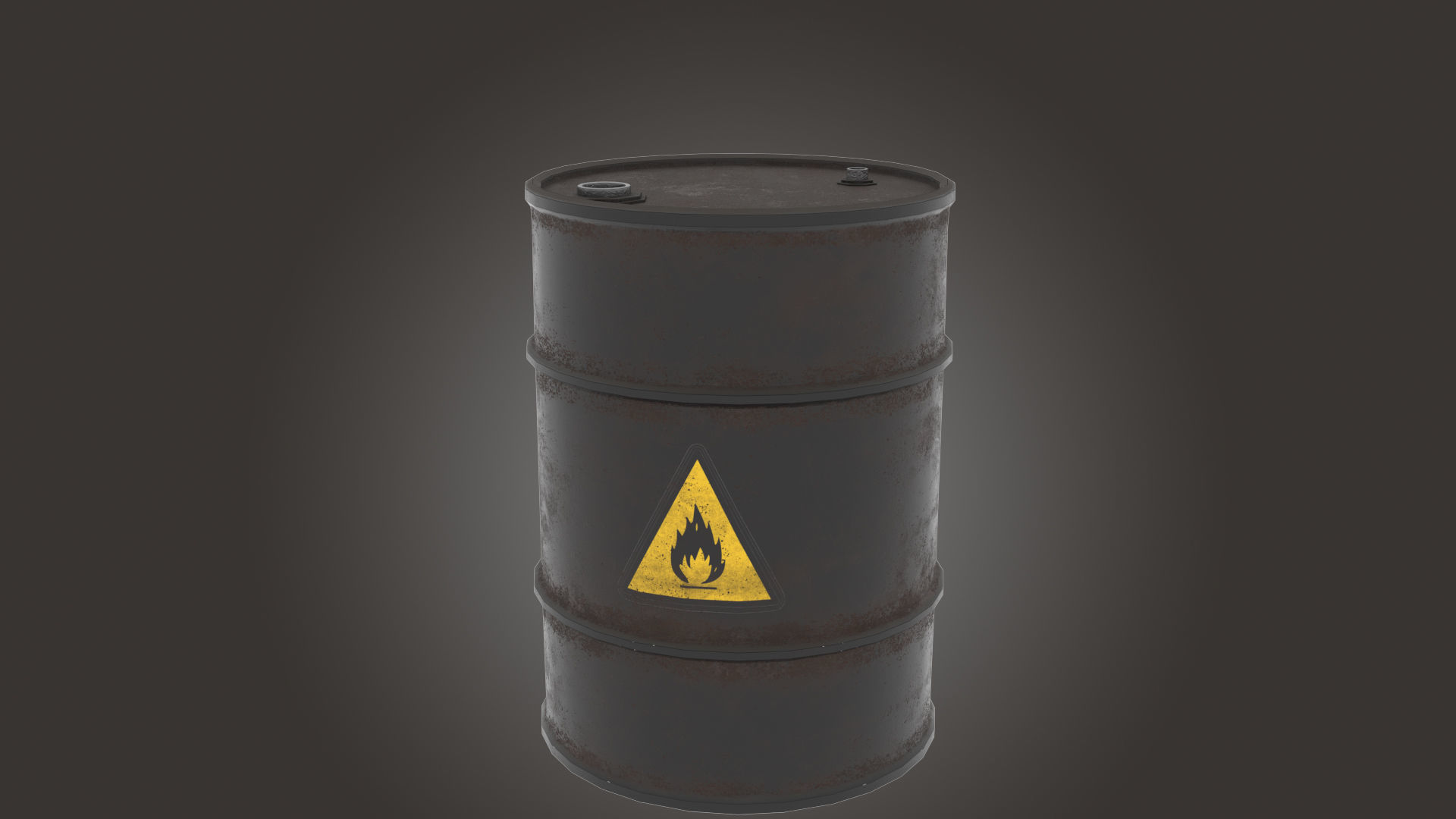 Metal Barrel Low-poly 3D model_6