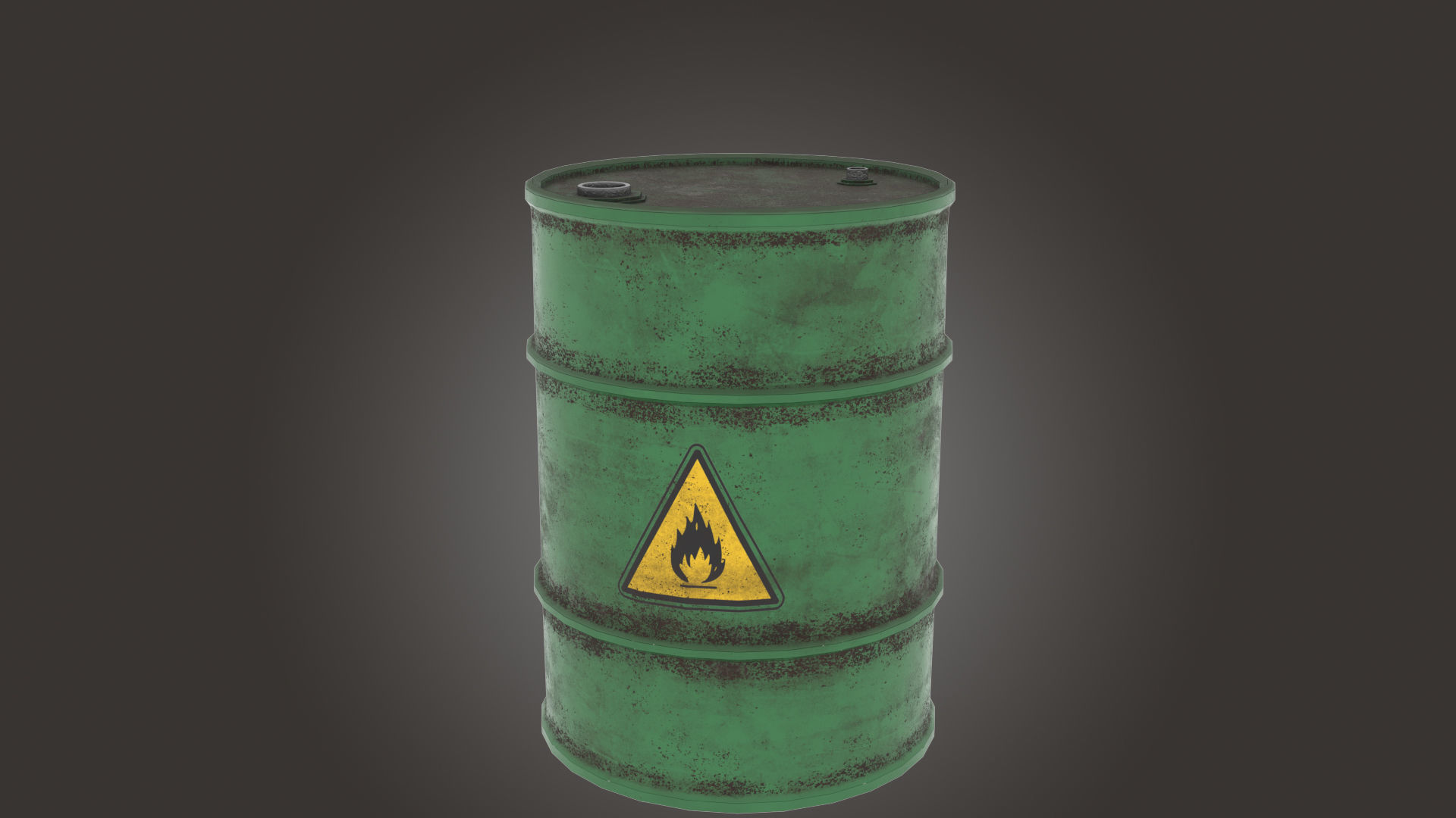 Metal Barrel Low-poly 3D model_4