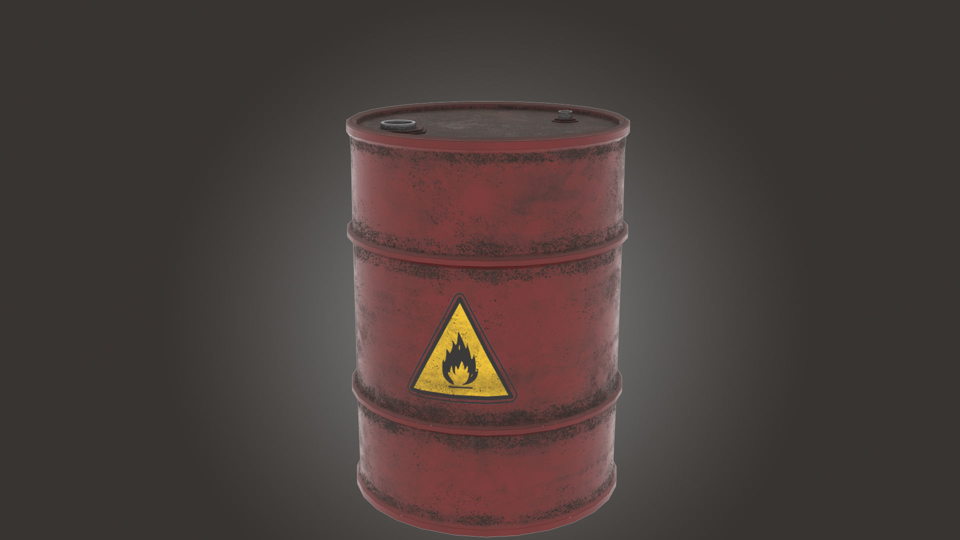 Metal Barrel Low-poly 3D model_8