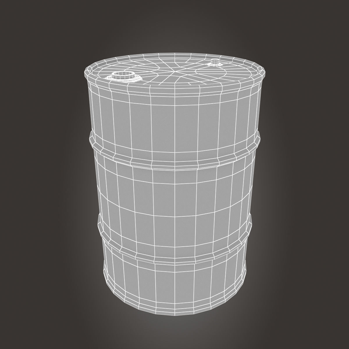 Metal Barrel Low-poly 3D model_19
