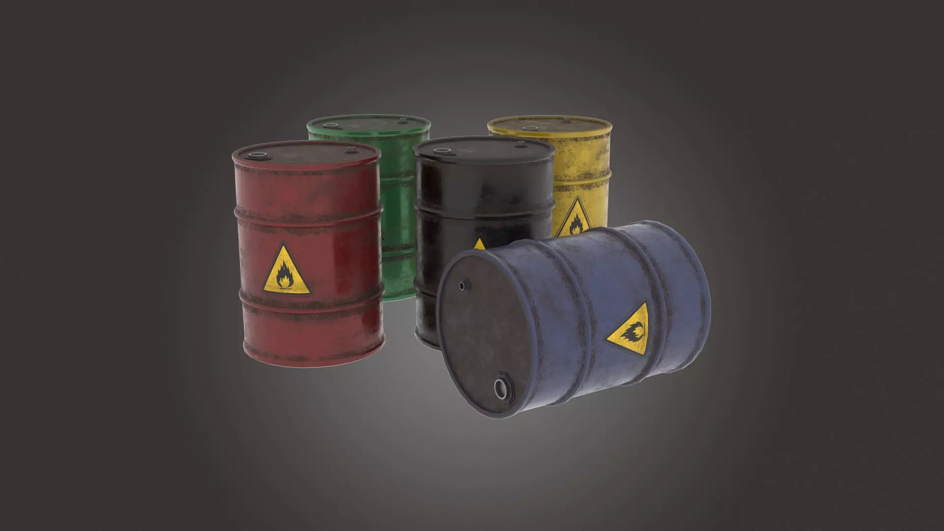 Metal Barrel Low-poly 3D model_0