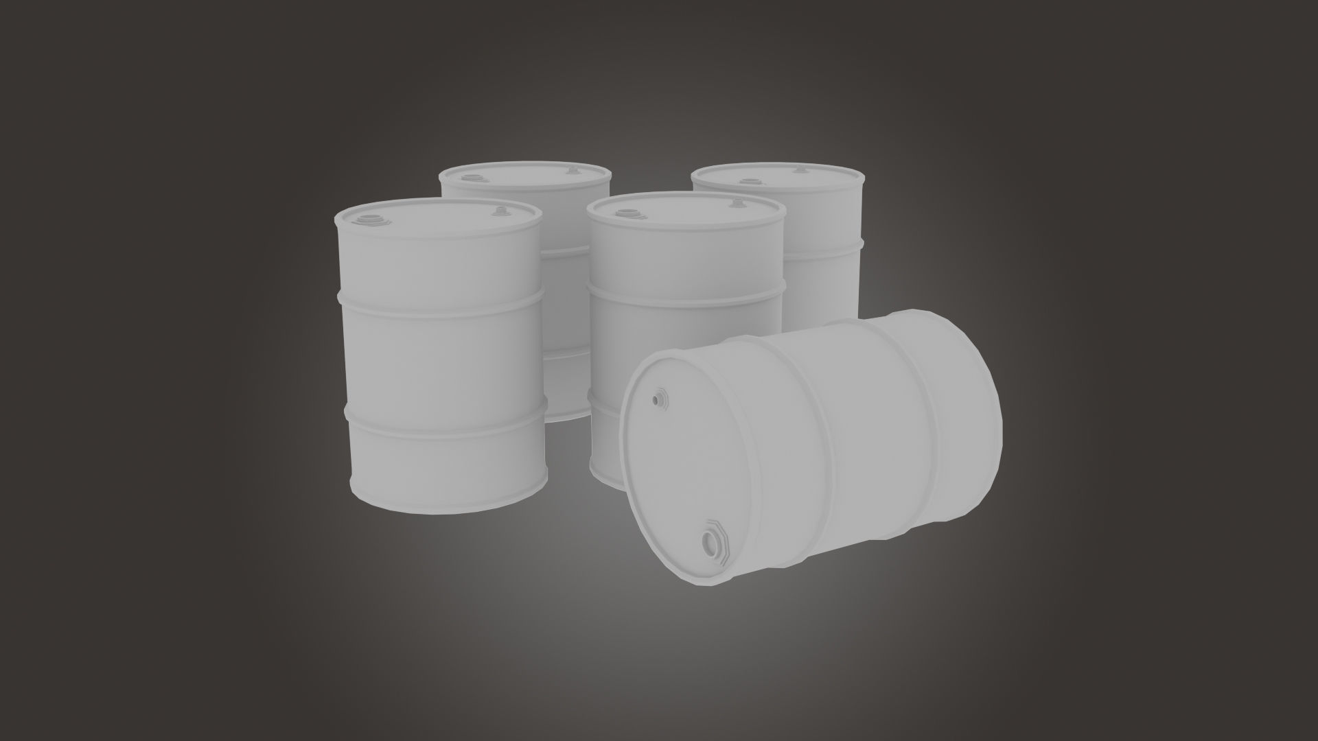 Metal Barrel Low-poly 3D model_9