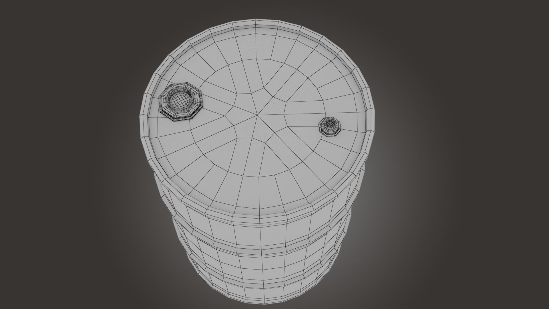 Metal Barrel Low-poly 3D model_16