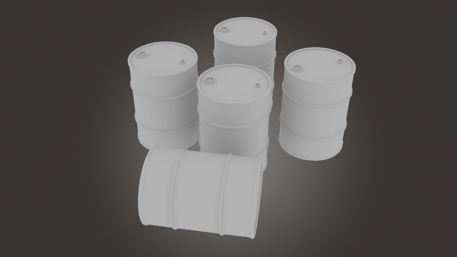 Metal Barrel Low-poly 3D model_12