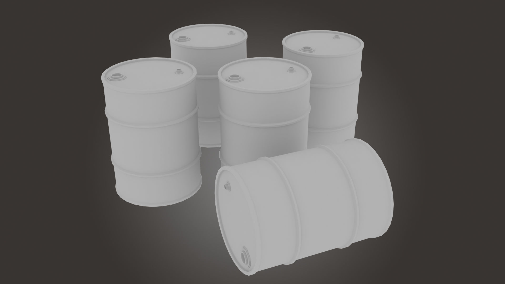 Metal Barrel Low-poly 3D model_11