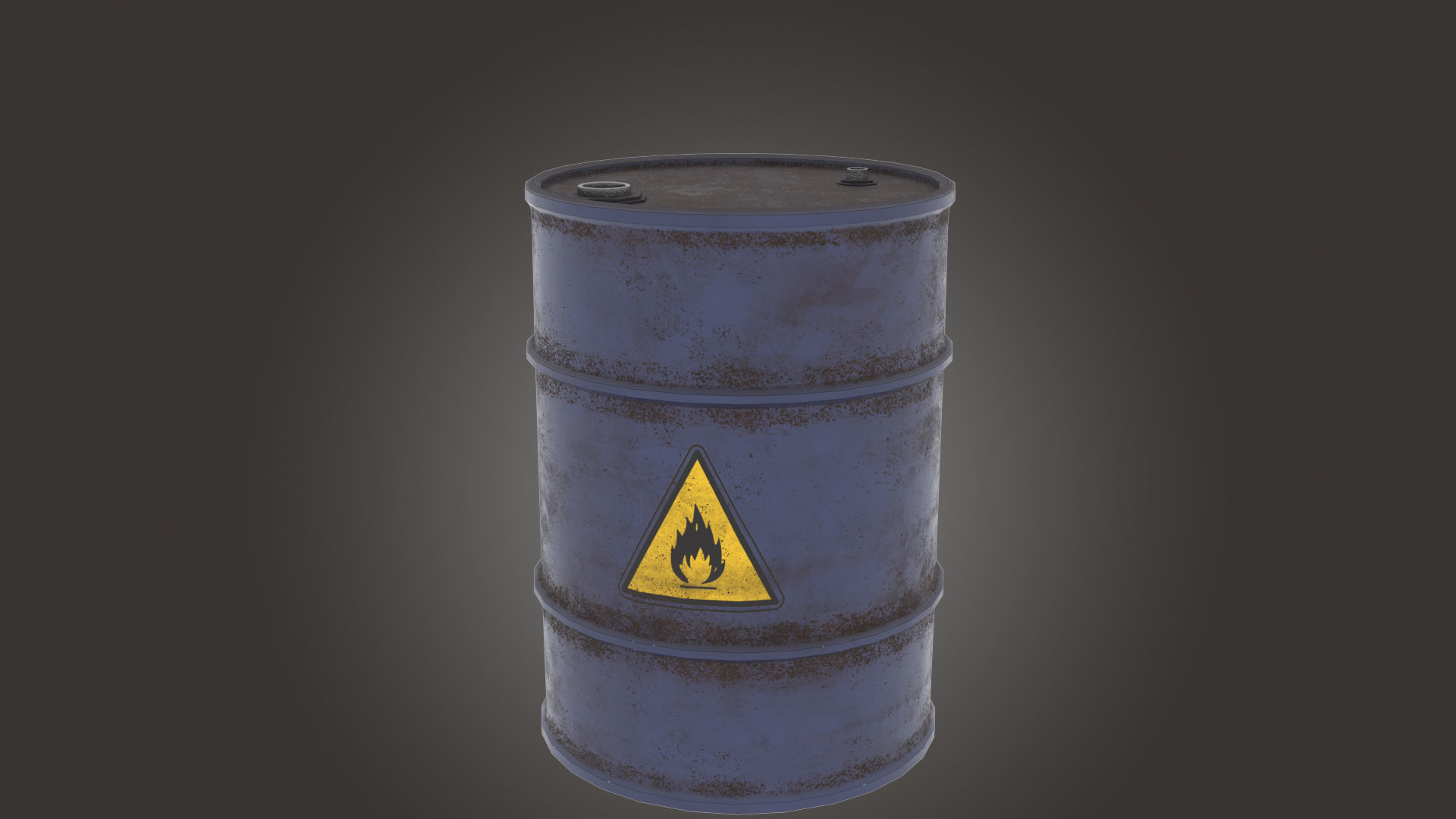 Metal Barrel Low-poly 3D model_5