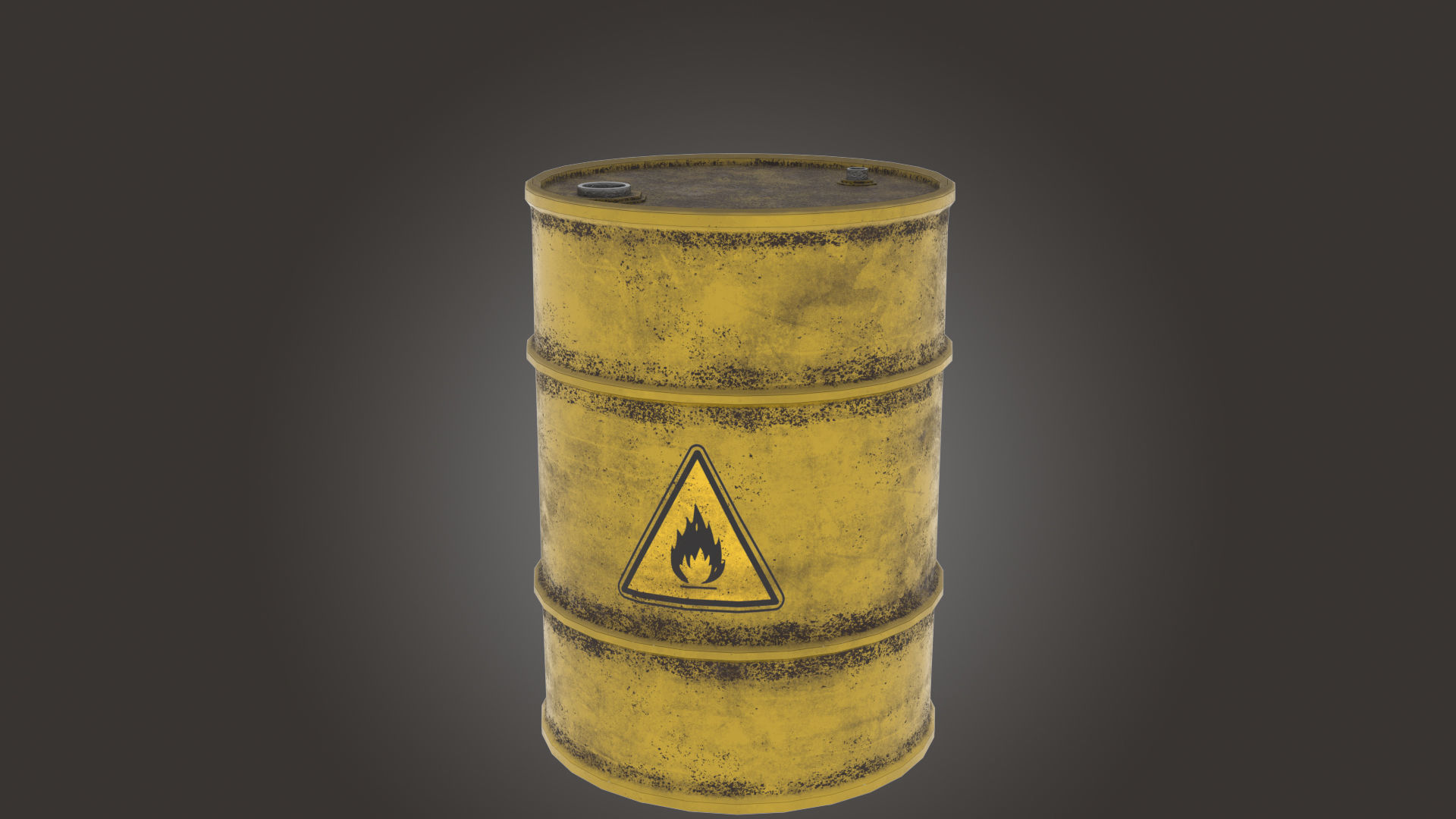 Metal Barrel Low-poly 3D model_7