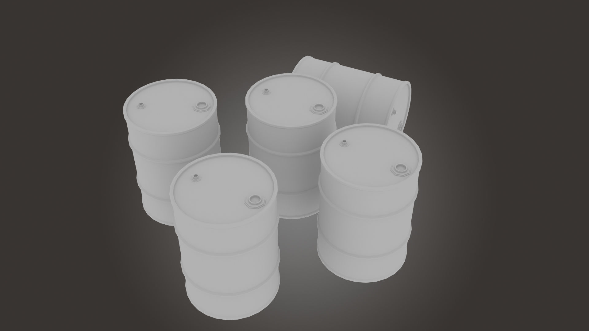 Metal Barrel Low-poly 3D model_10