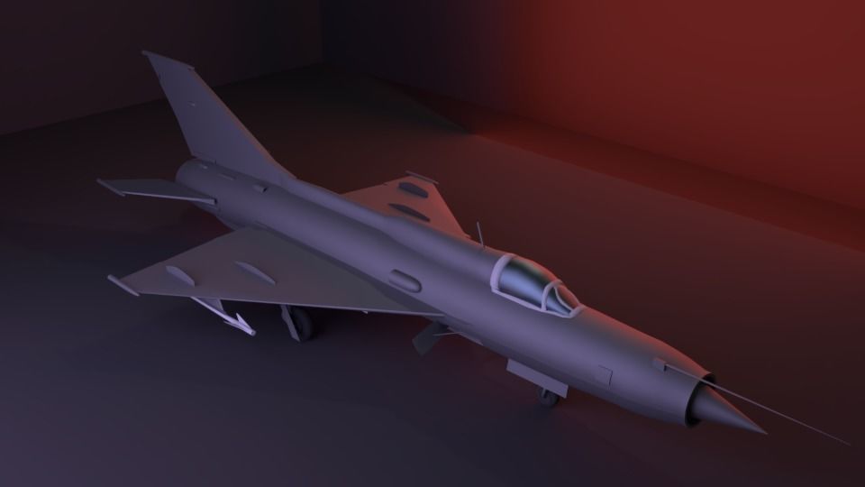 Mig 21 low poly plane for games and animations Free low-poly 3D model_1