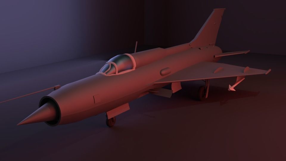 Mig 21 low poly plane for games and animations Free low-poly 3D model_2