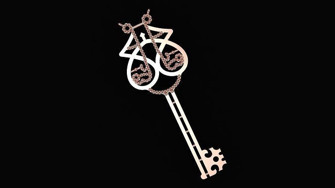 Unique Key Necklace 3D print model