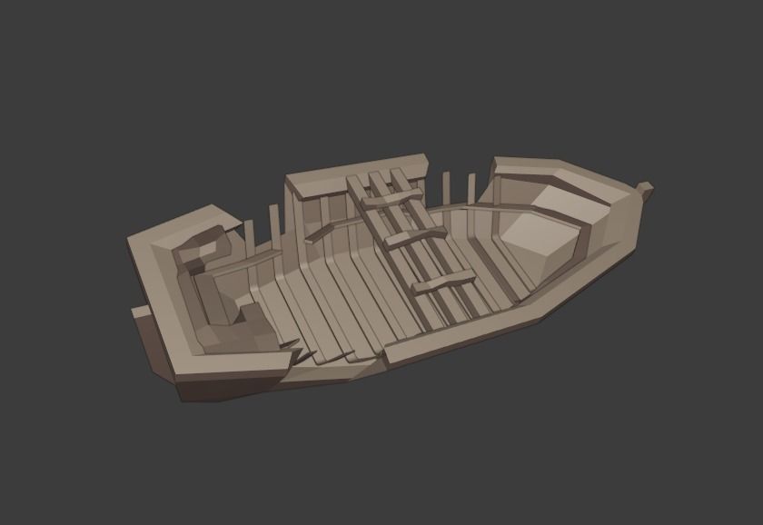 Ship Wrecked Low-poly 3D model_4