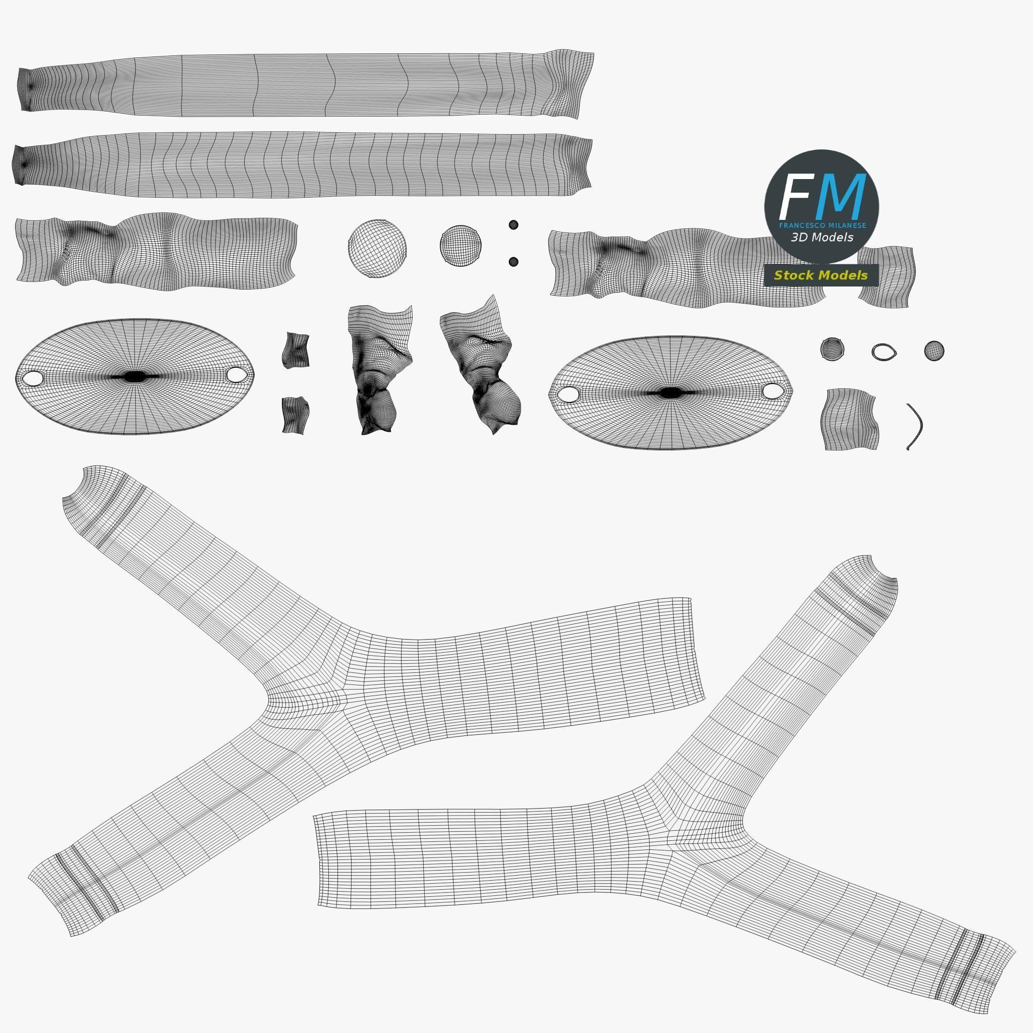 Slingshot 1 wooden stick 3D model_12