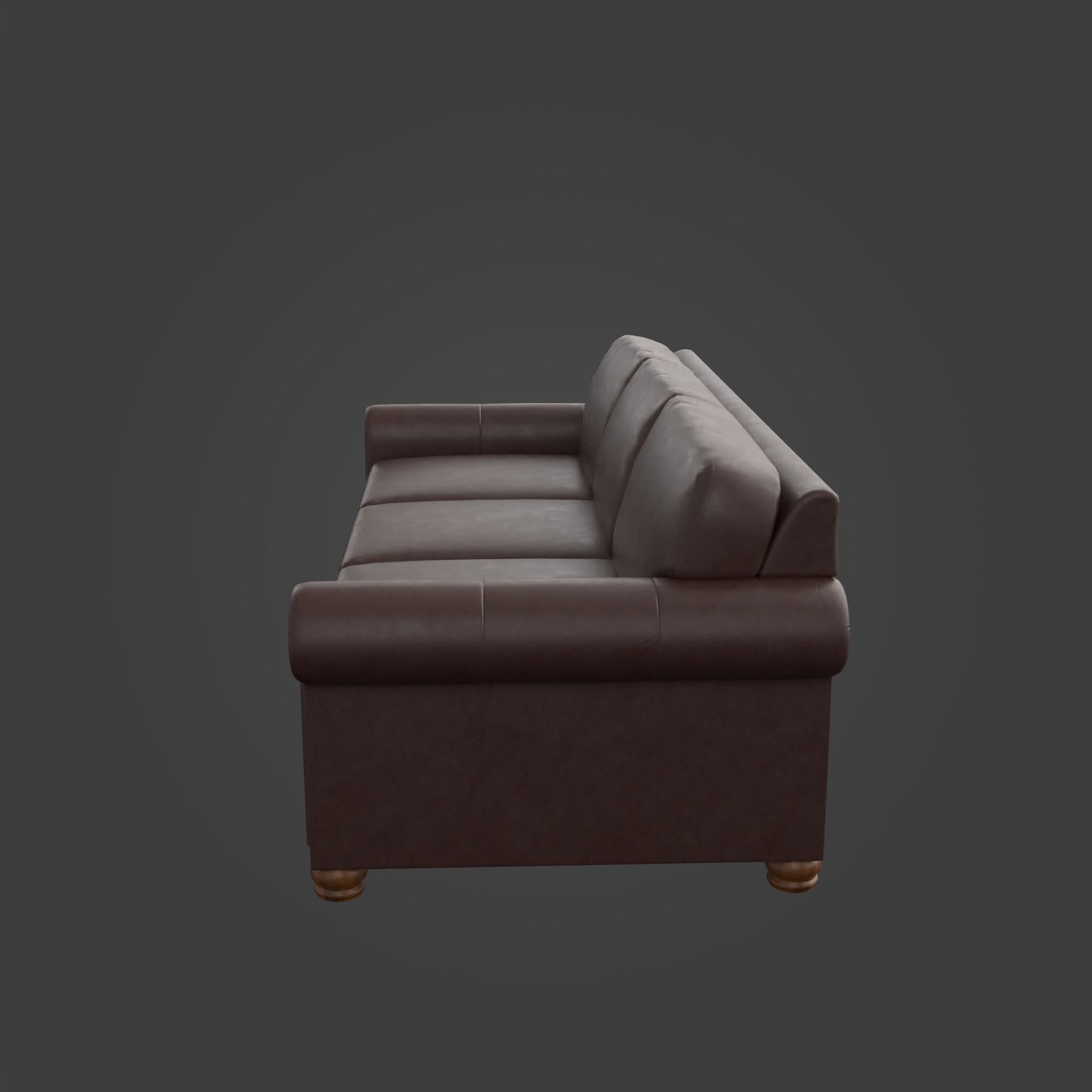 Sofa-02 leather sofa Low-poly 3D model_6