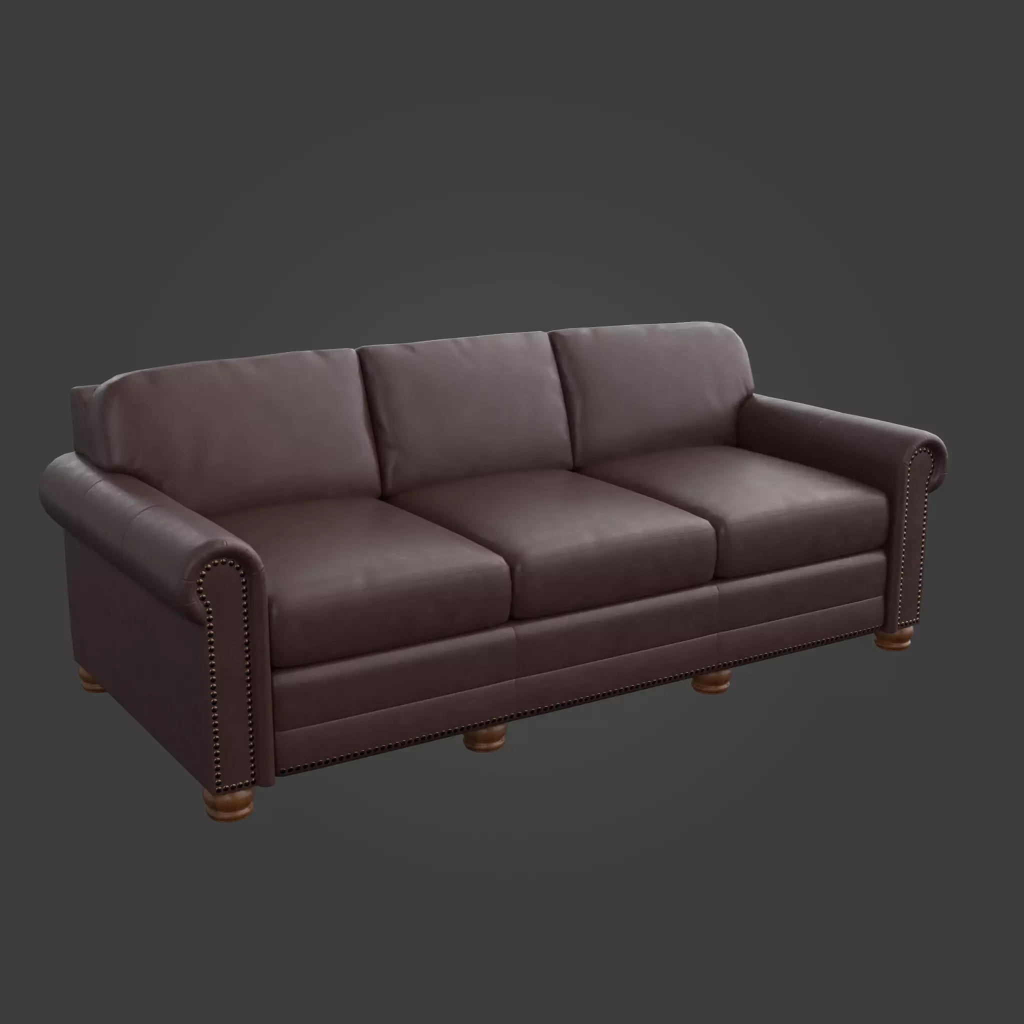 Sofa-02 leather sofa Low-poly 3D model_0