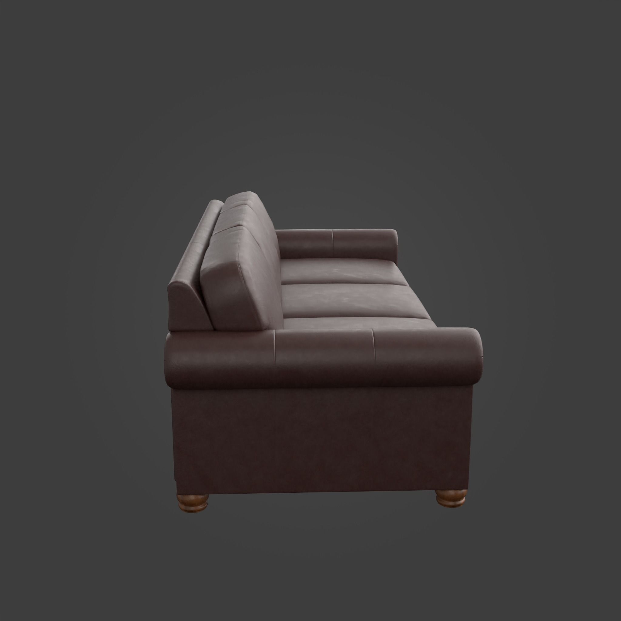 Sofa-02 leather sofa Low-poly 3D model_3