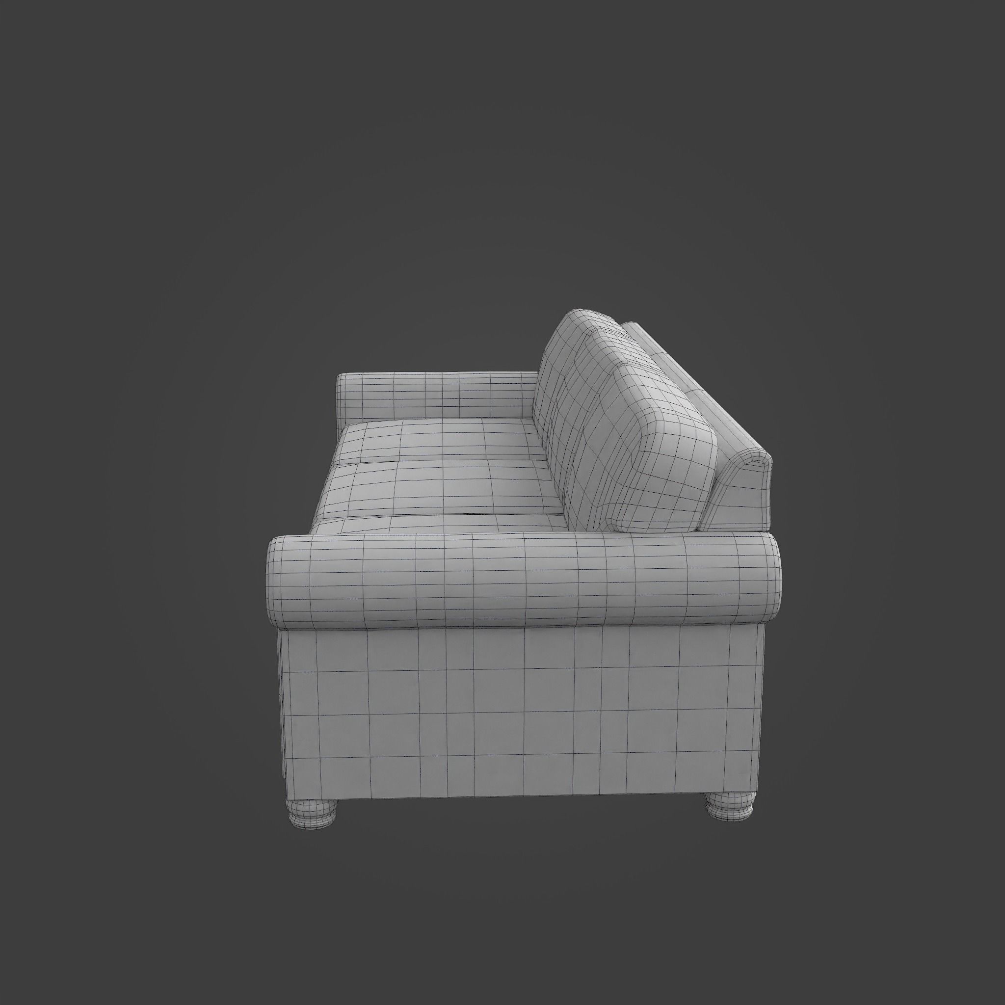 Sofa-02 leather sofa Low-poly 3D model_7