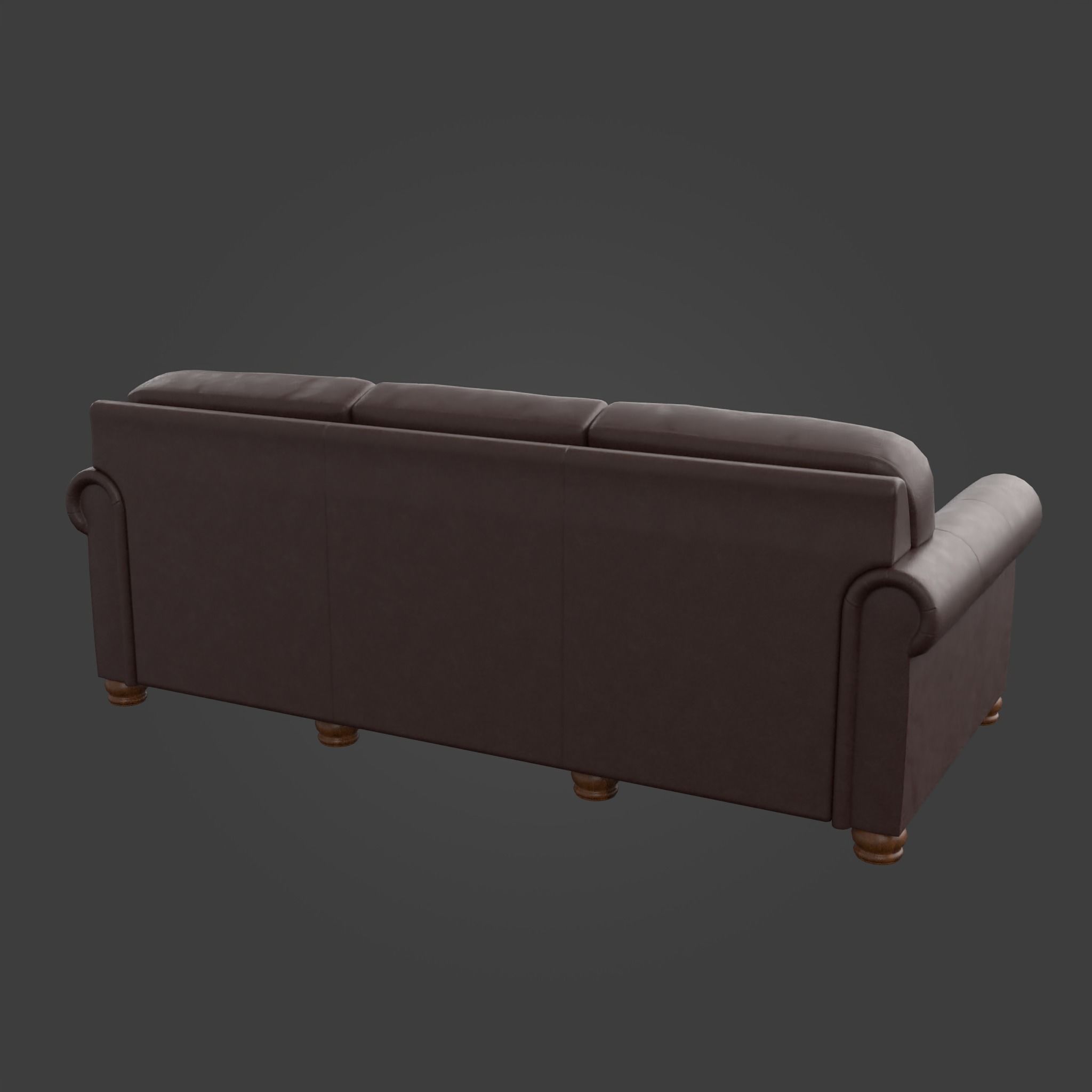 Sofa-02 leather sofa Low-poly 3D model_5
