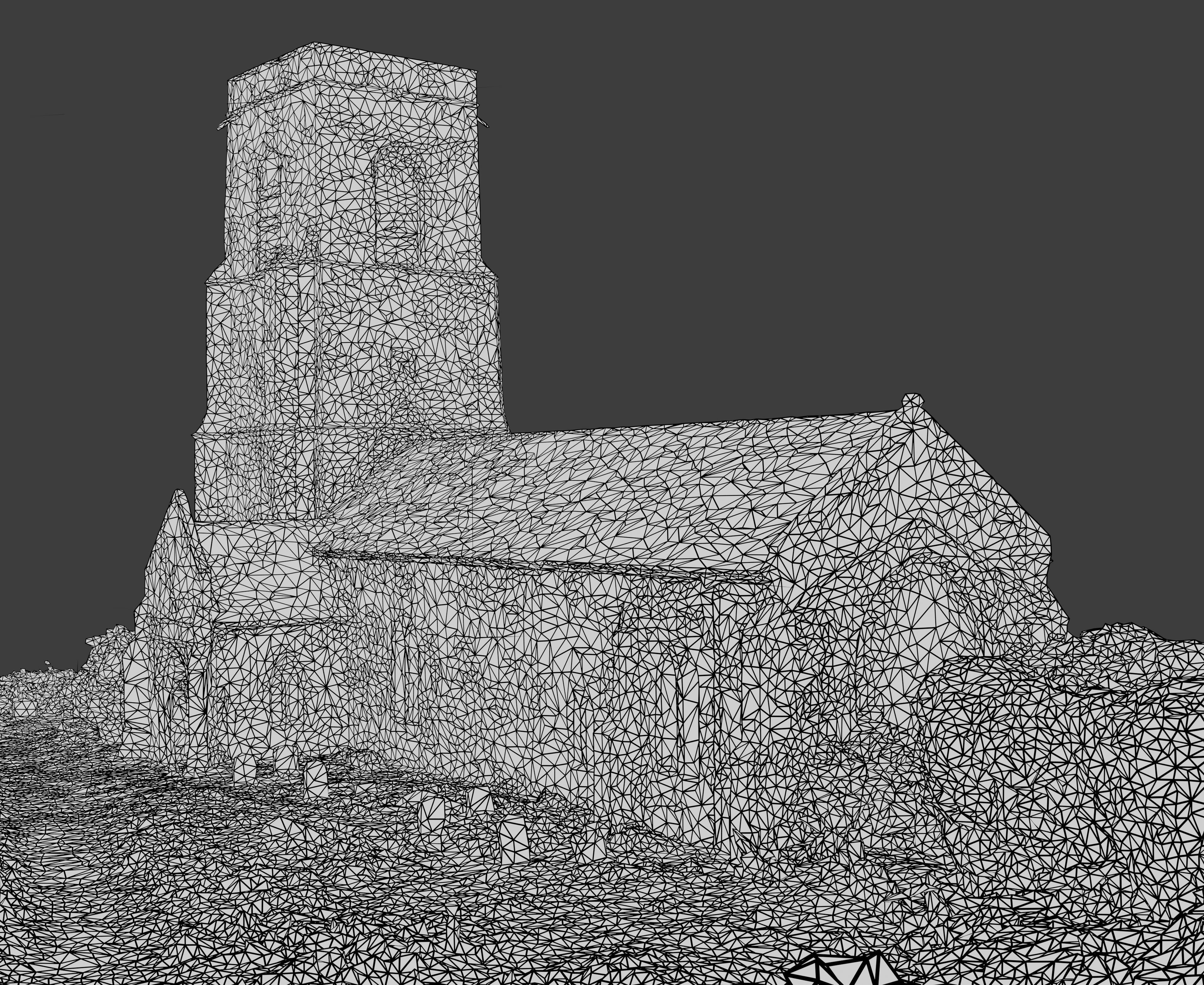 Dilapidated  Church Low-poly 3D model_17