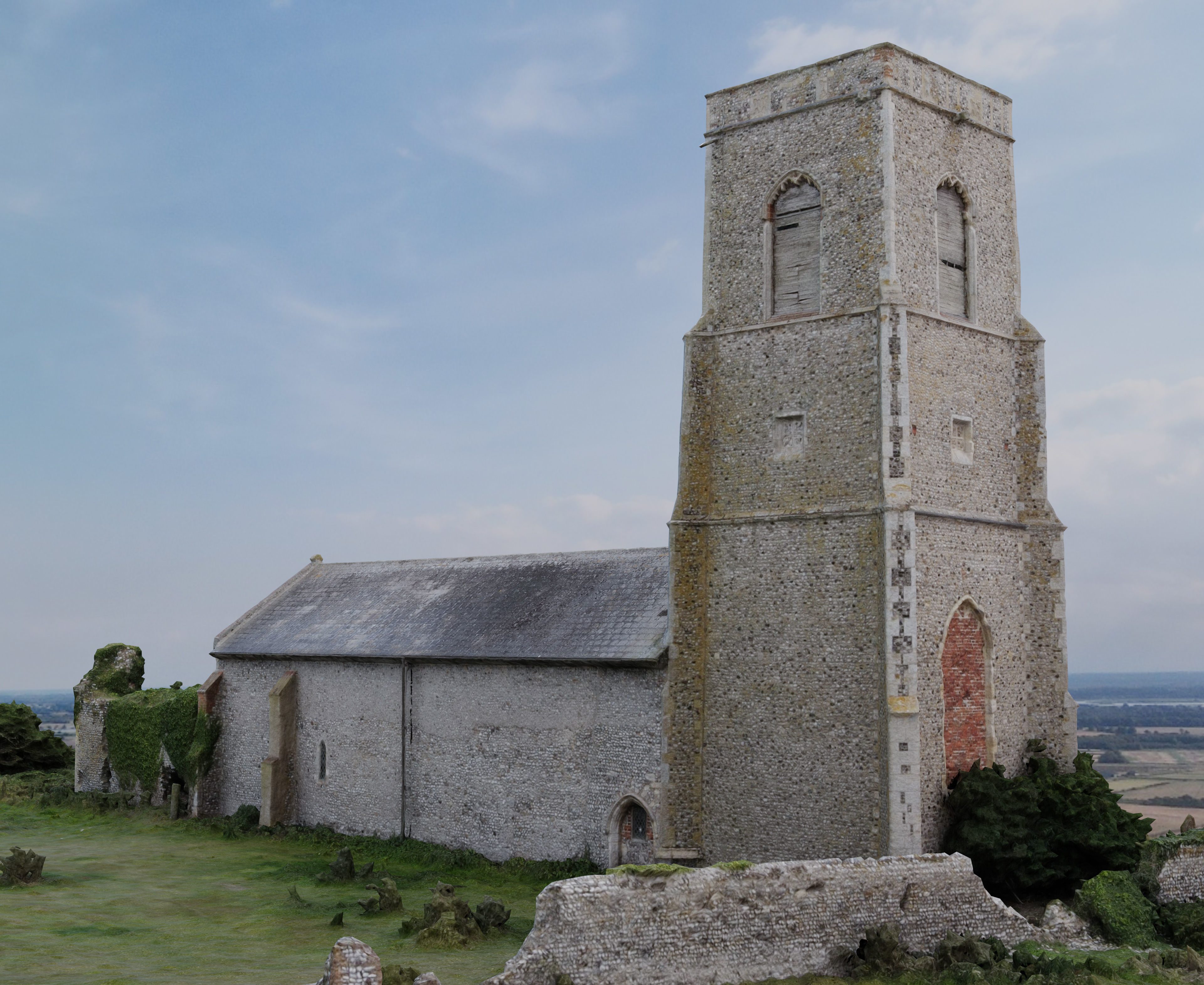 Dilapidated  Church Low-poly 3D model_3