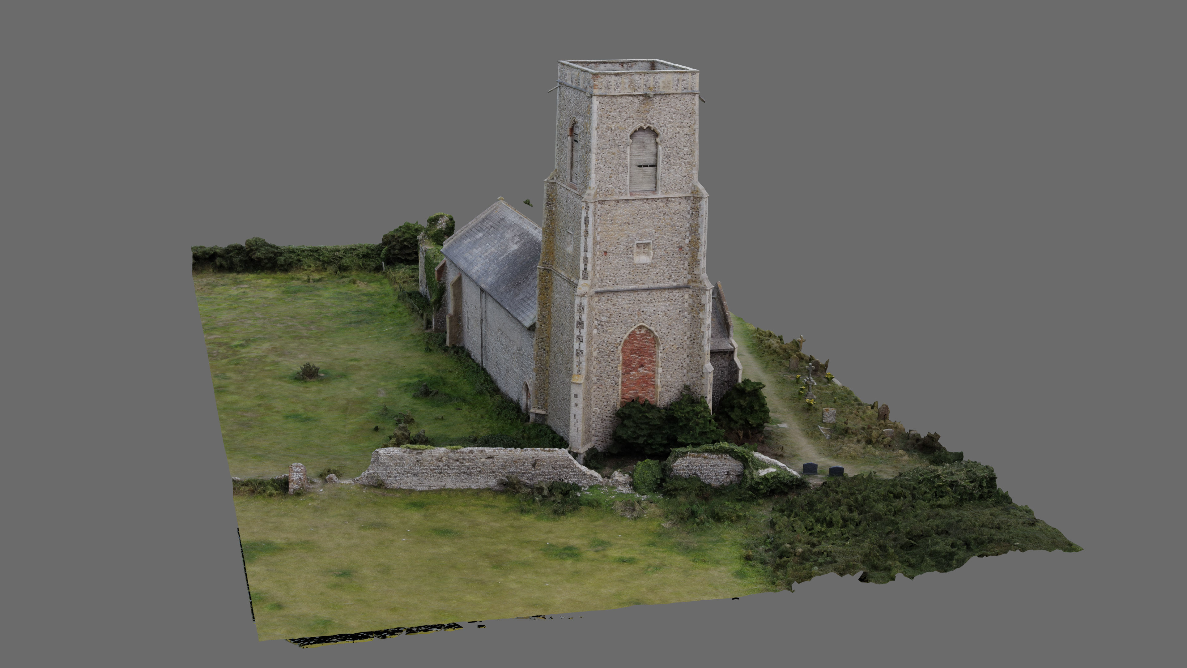 Dilapidated  Church Low-poly 3D model_13
