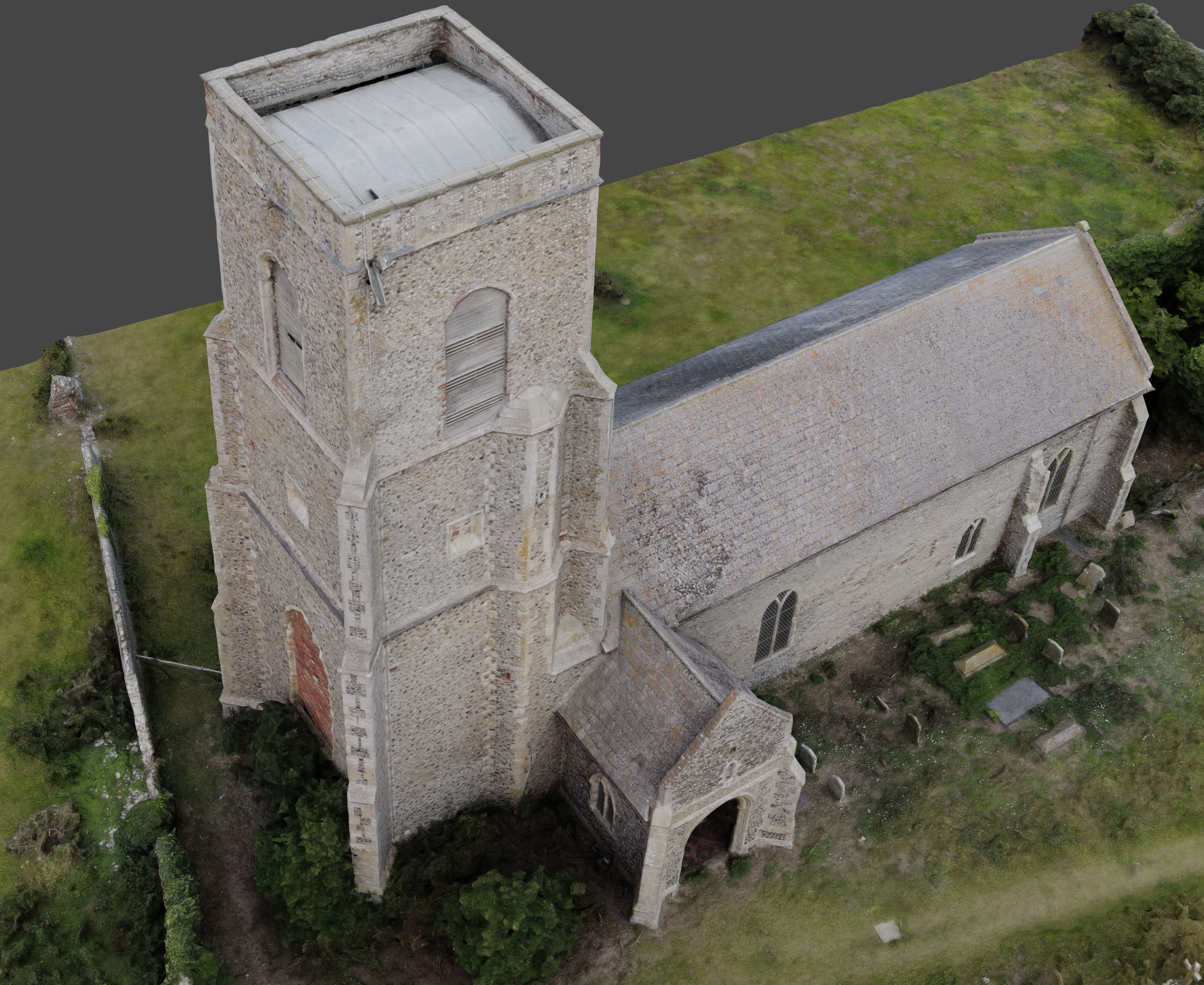 Dilapidated  Church Low-poly 3D model_6
