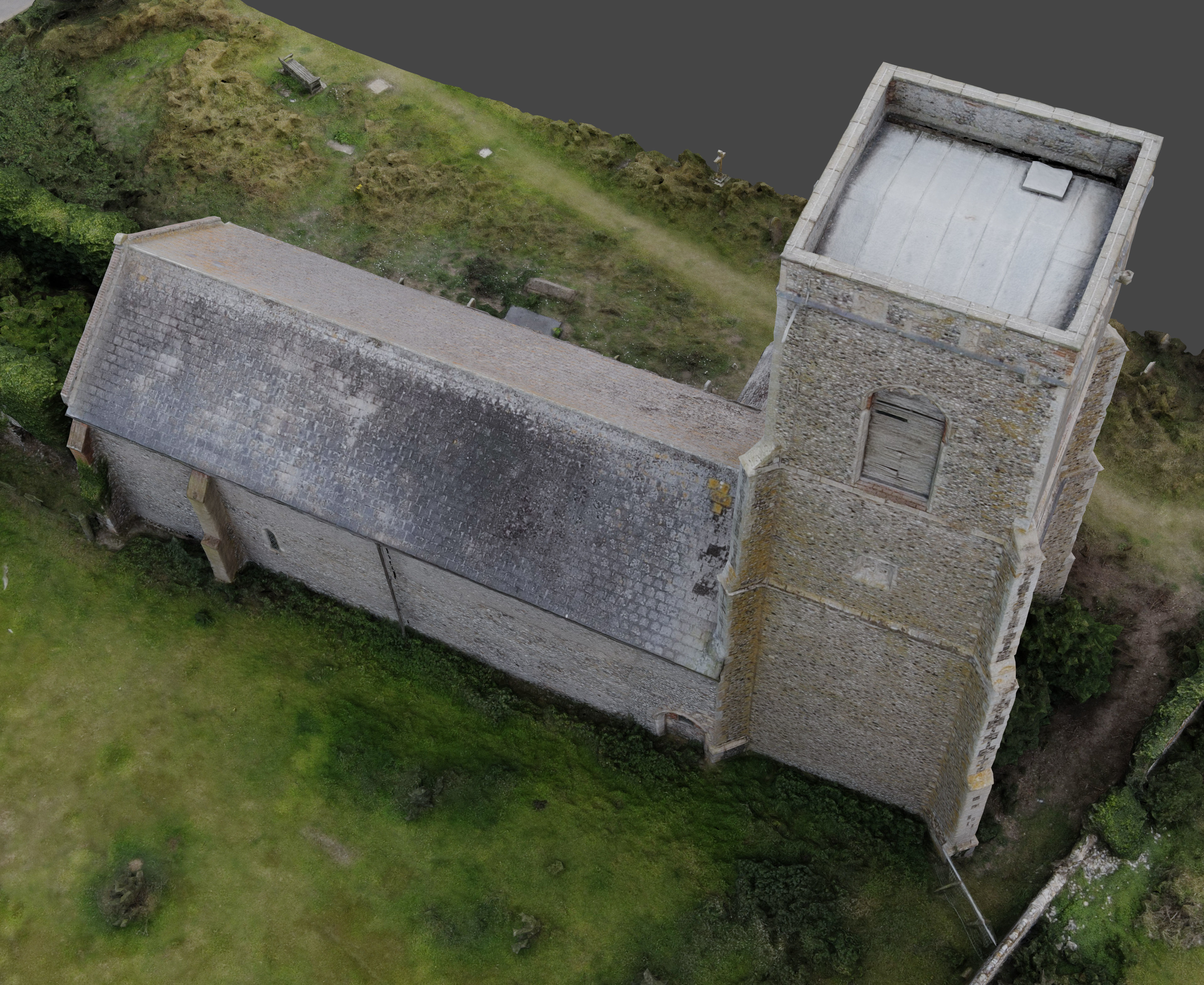 Dilapidated  Church Low-poly 3D model_5