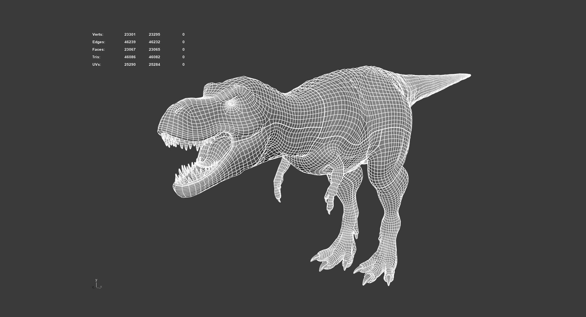 T-Rex 3D model t - rex dinosaur Low-poly 3D model_6