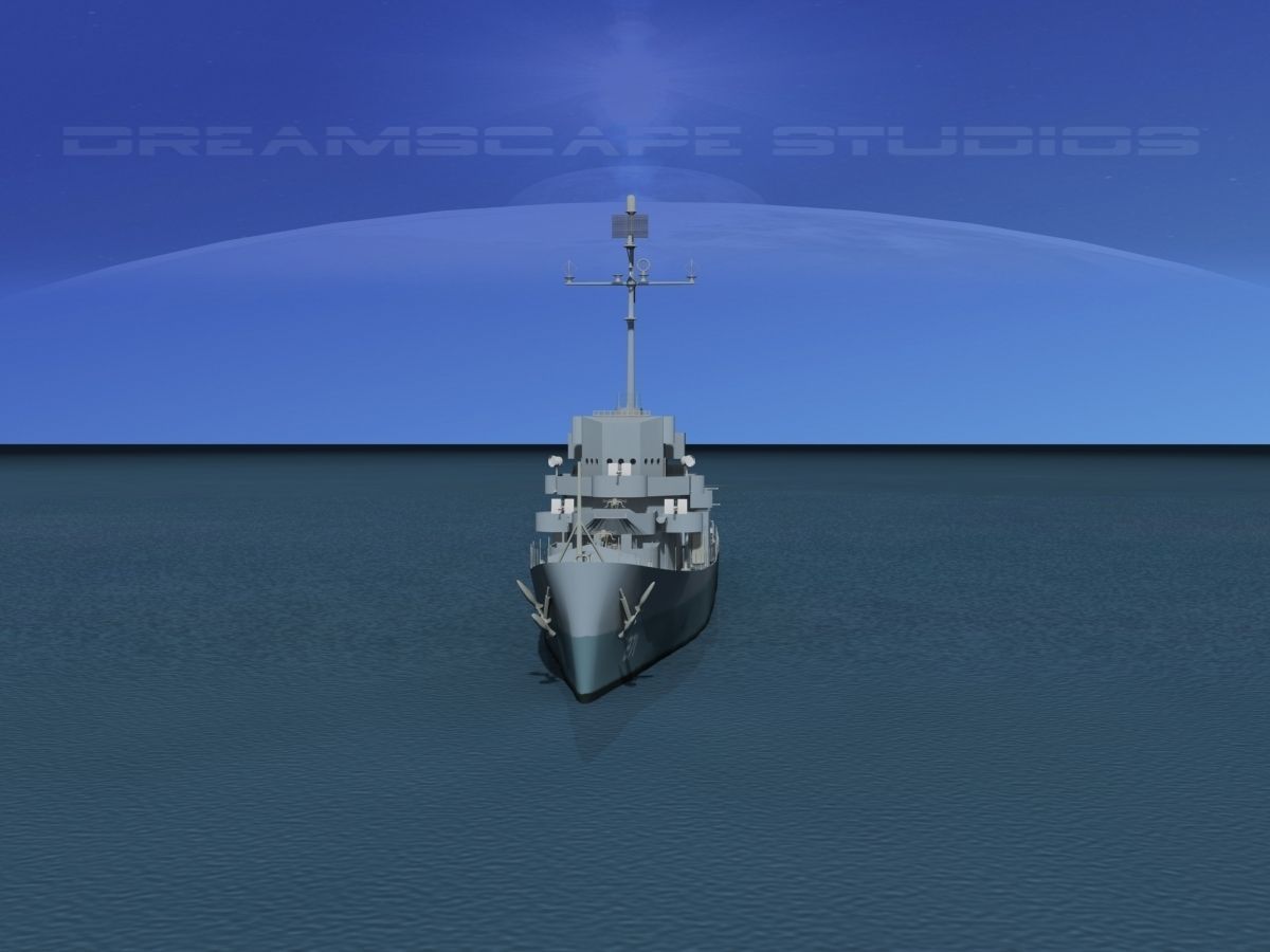 Evarts Class Destroyer DE271 USS Flemming 3D model_1