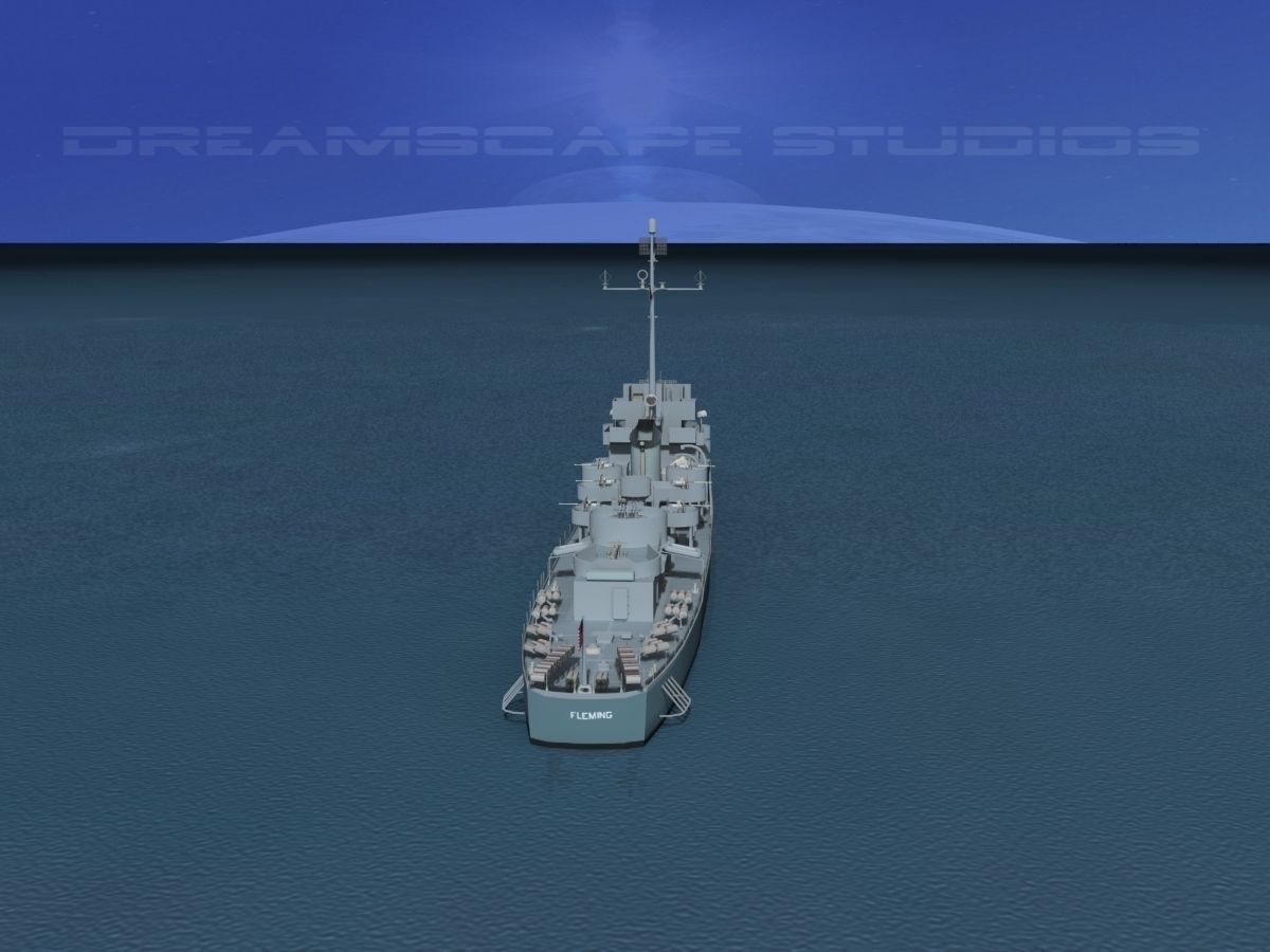 Evarts Class Destroyer DE271 USS Flemming 3D model_5