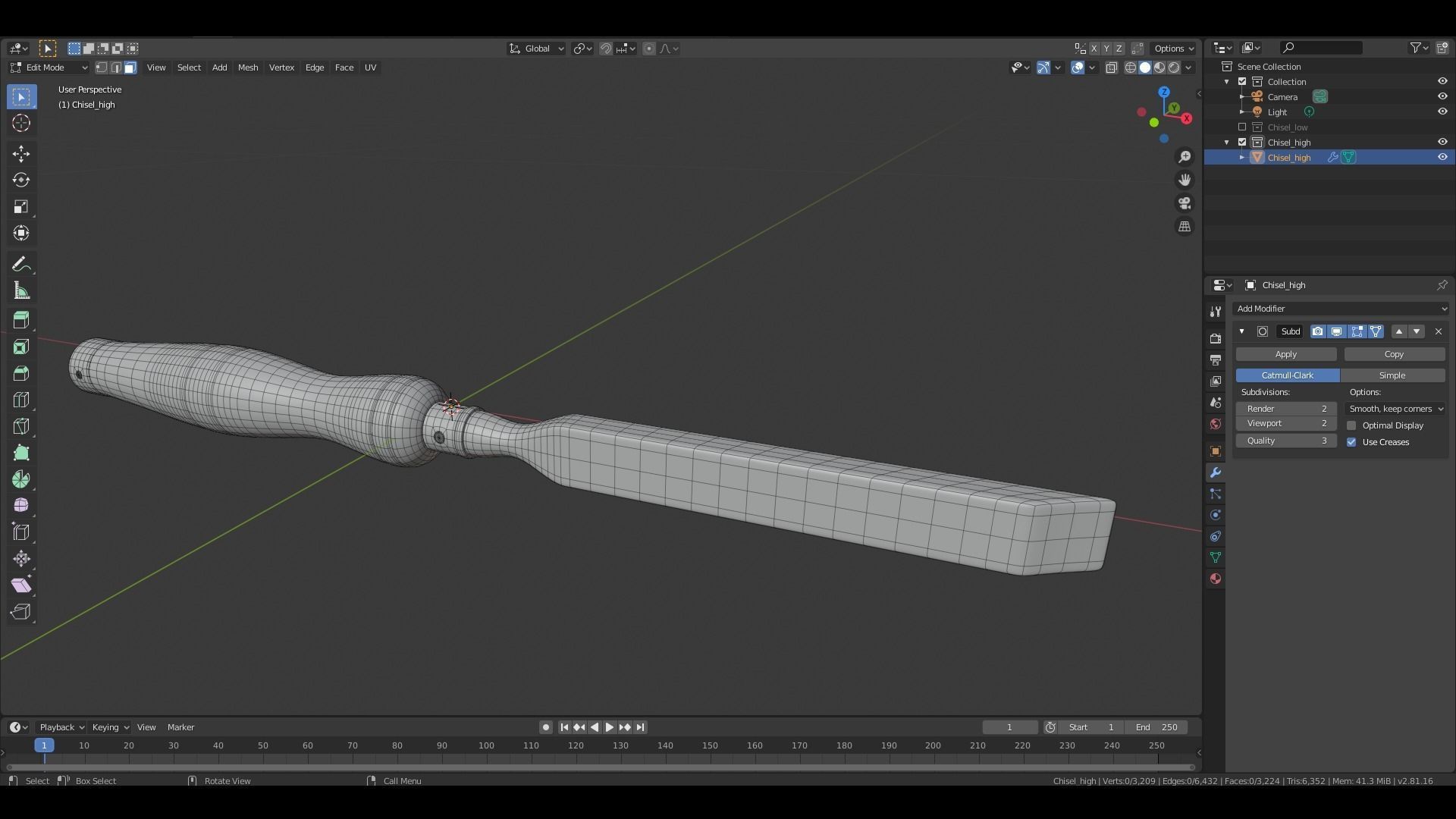 Chisel Gameready New Old Very Old Low-poly 3D model_10