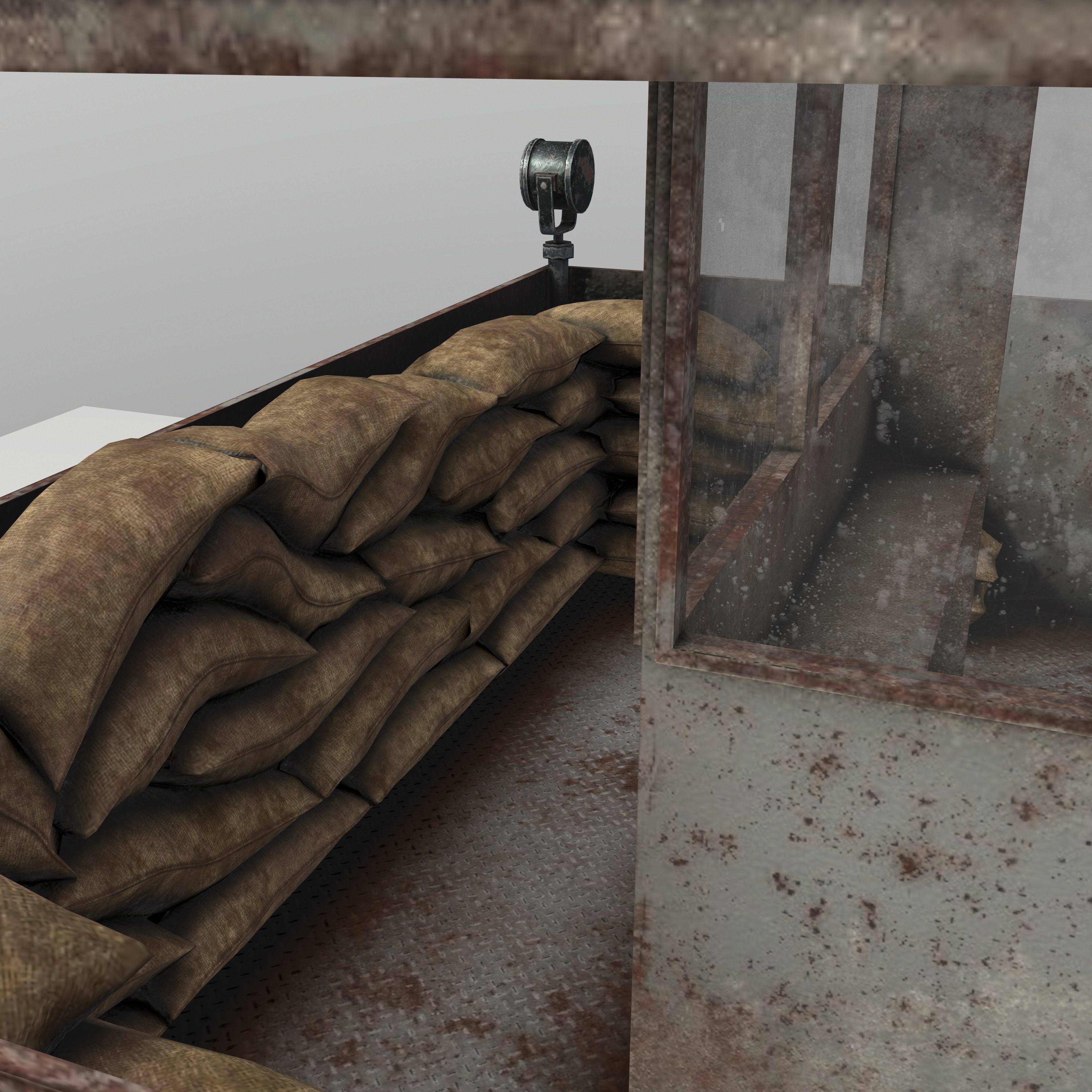 Military Watch Tower Low-poly 3D model_9