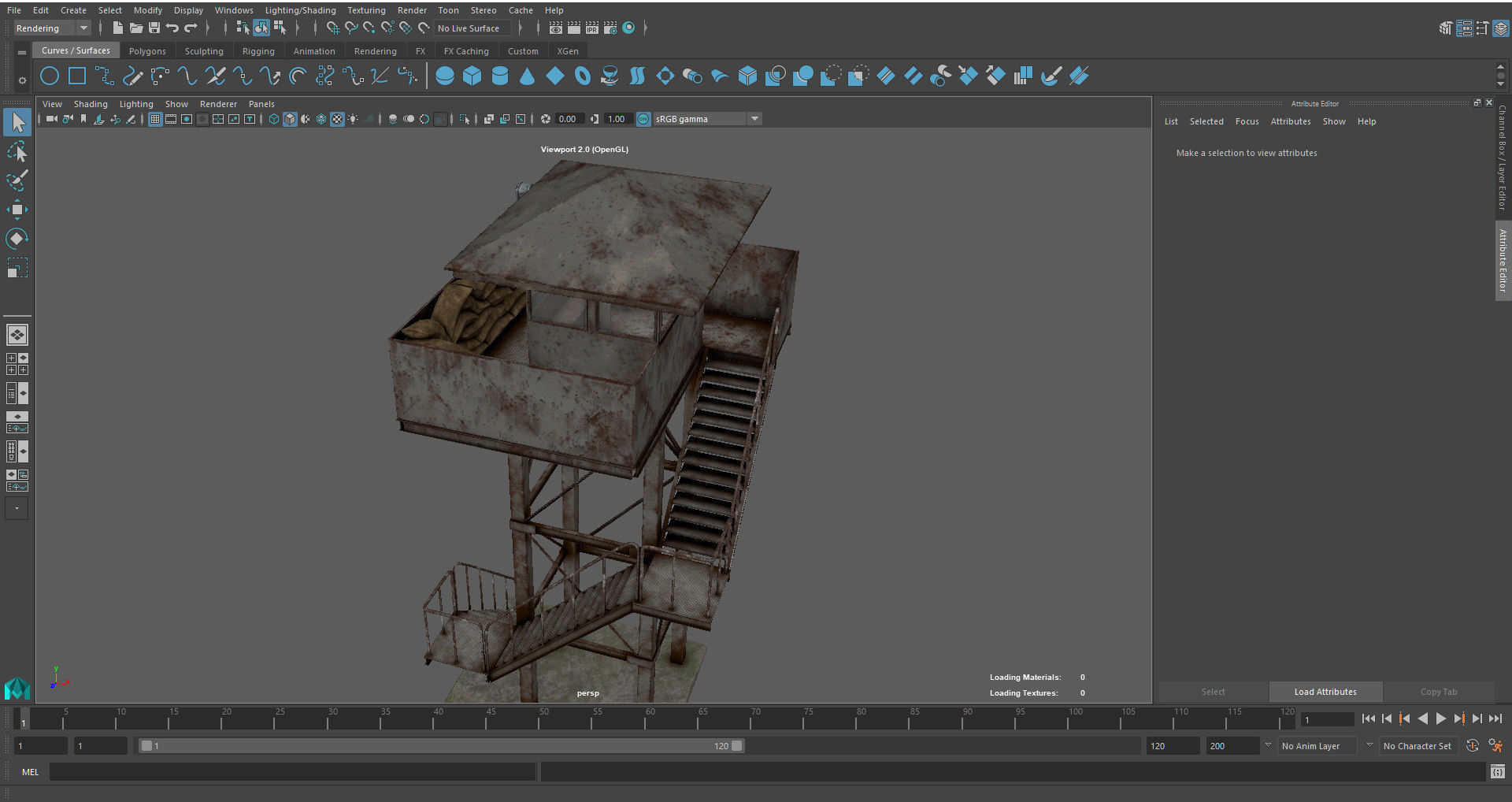 Military Watch Tower Low-poly 3D model_16