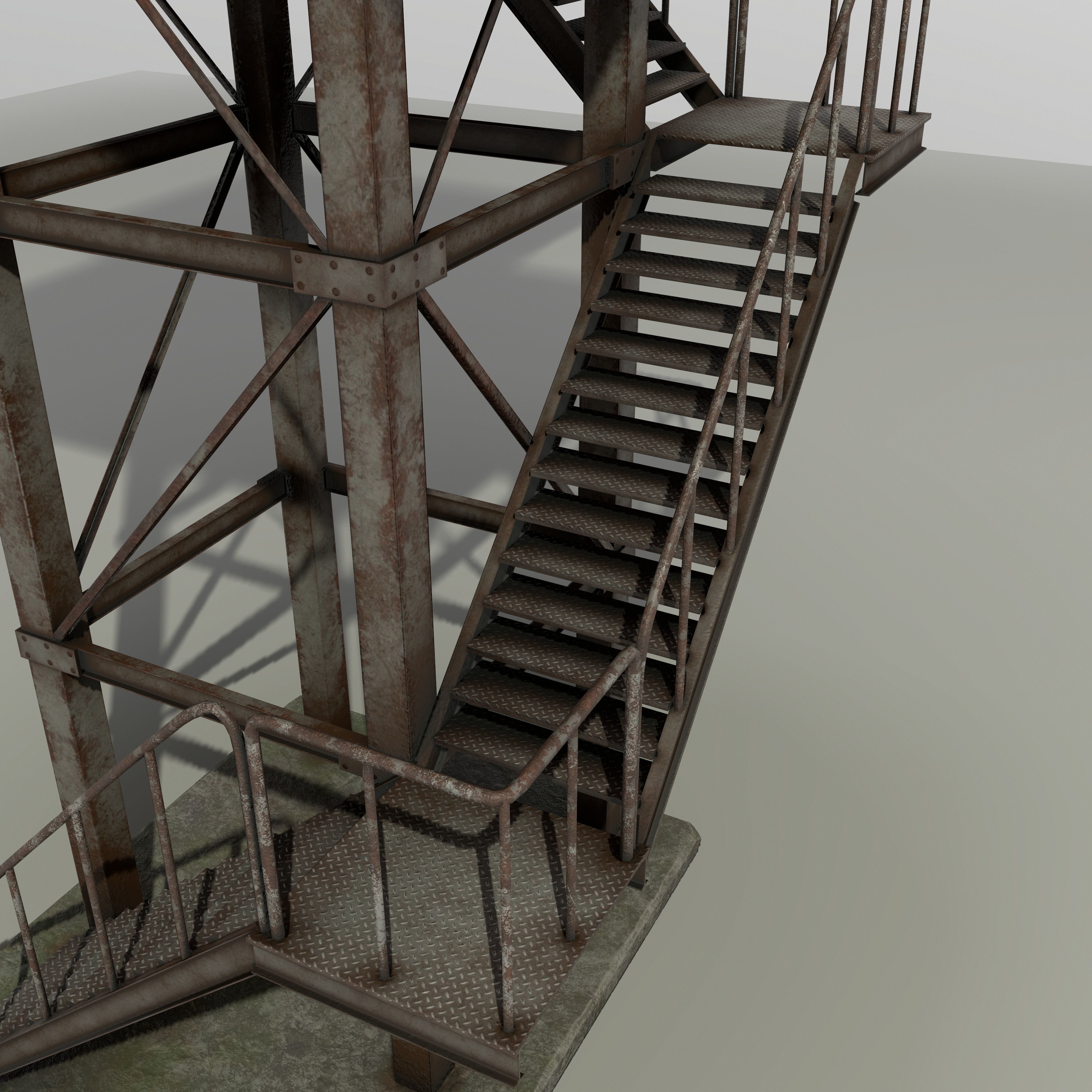 Military Watch Tower Low-poly 3D model_5