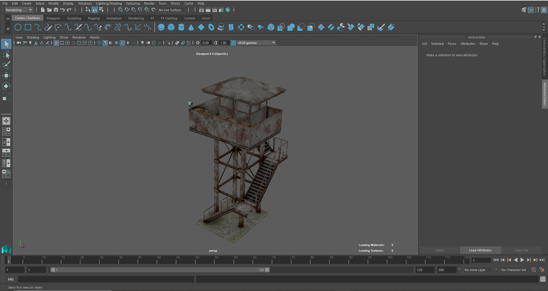 Military Watch Tower Low-poly 3D model_15