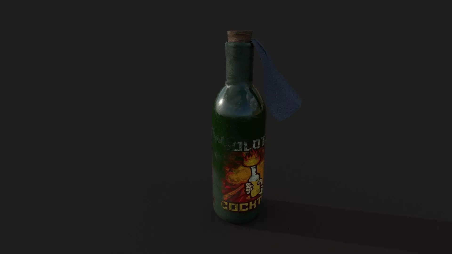 Molotov Cocktail Free low-poly 3D model