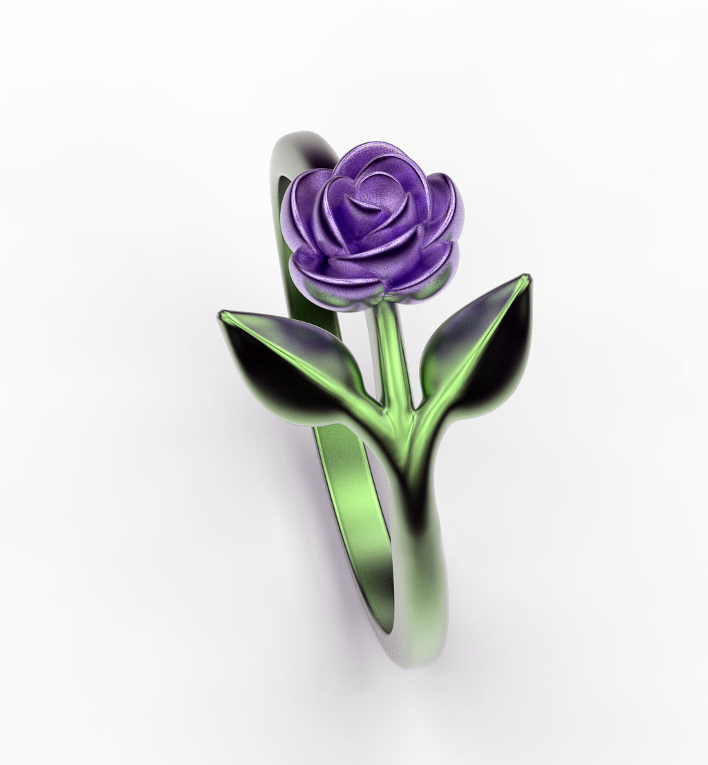 Ring Rose 3D print model_3