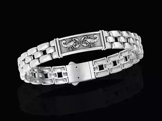 wide mens scorpion bracelet 3D print model