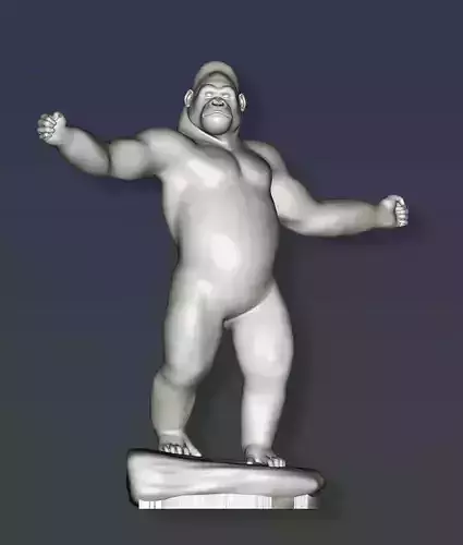 Standing gorilla on base -  Free 3D print model