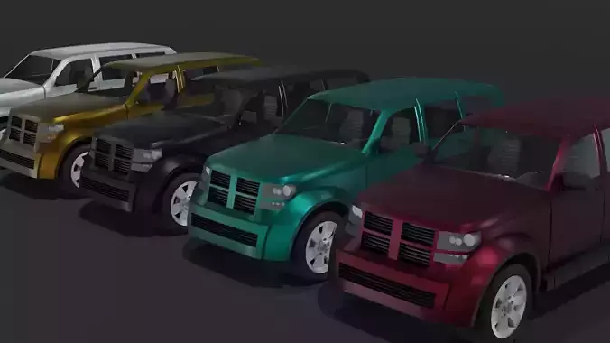 Generic Off-Road Car With Interior Lowpoly 3D Model