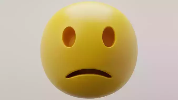 Frowning Emoji 3D model
