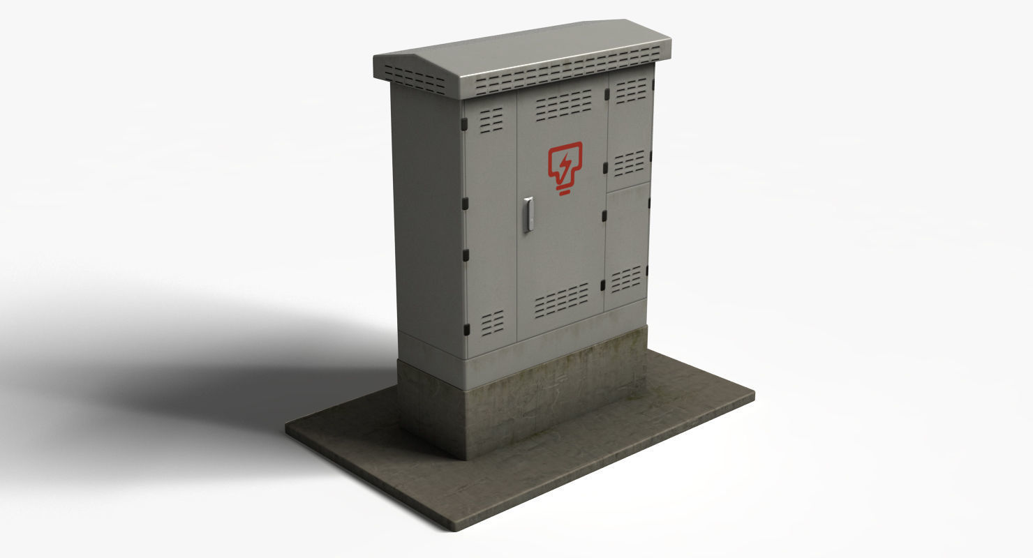 Electric Box Low-poly 3D model_3