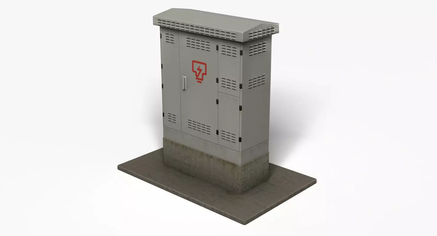 Electric Box Low-poly 3D model_0