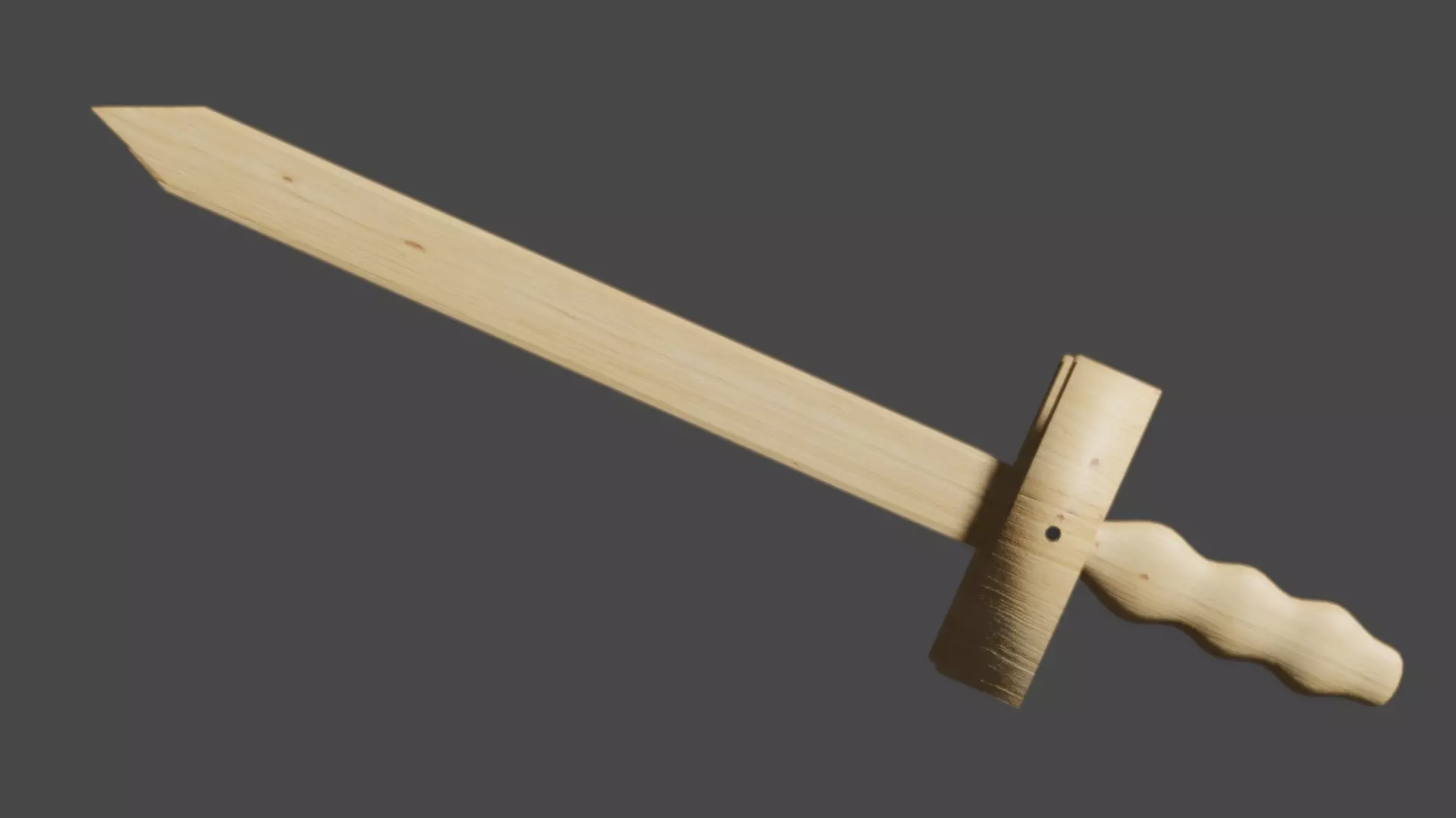 Wooden Sword Free 3D model_0