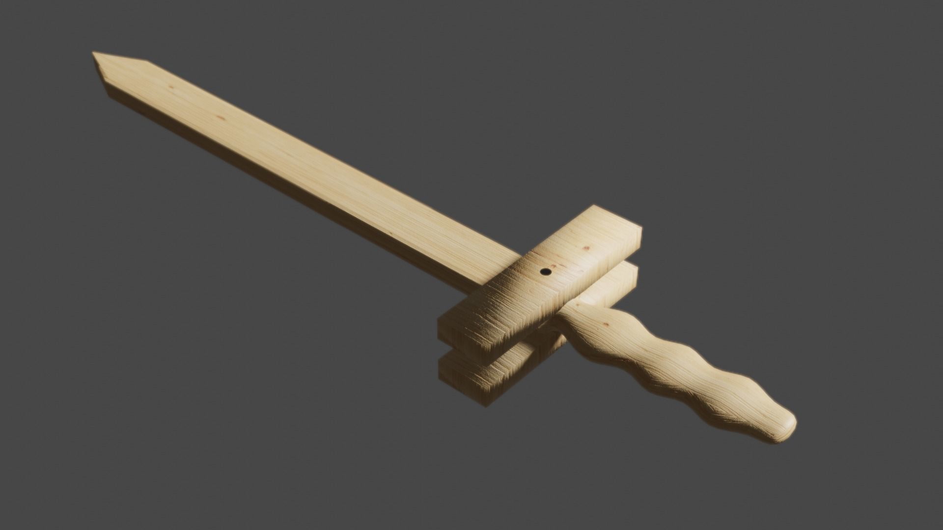 Wooden Sword Free 3D model_2