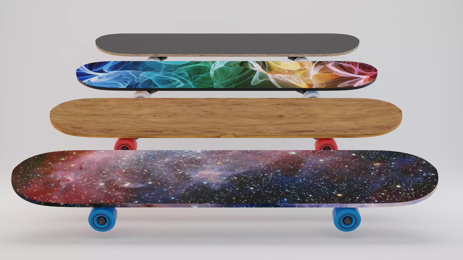 Skateboard galaxy skateboards Low-poly 3D model