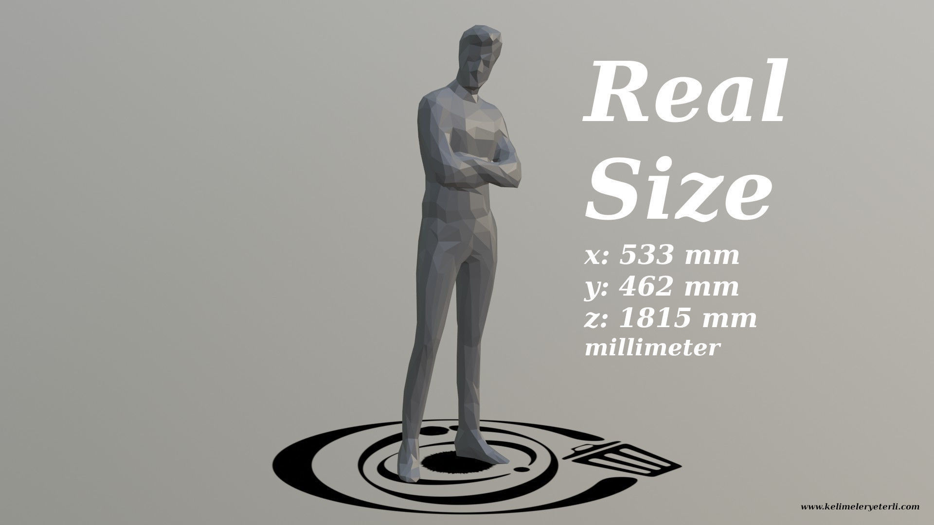 Human 021 LP R Low-poly 3D model_3