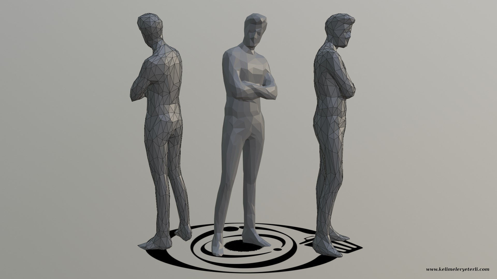 Human 021 LP R Low-poly 3D model_1